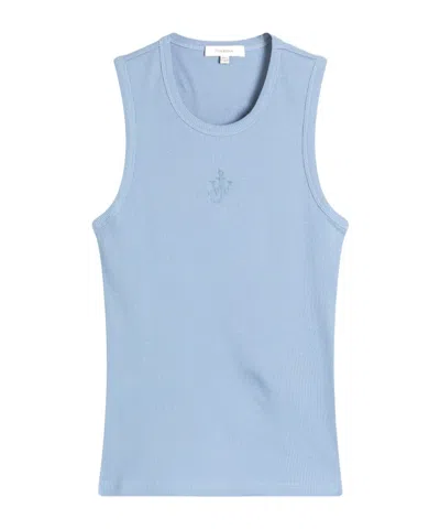 Jw Anderson Logo-embroidered Tank Top In Blue