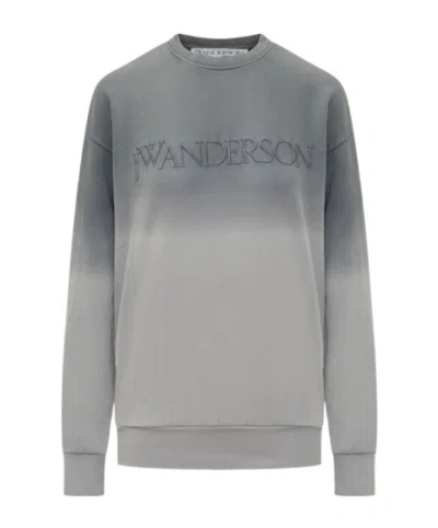JW ANDERSON JW ANDERSON LOGO EMBROIDERED TIE-DYED SWEATSHIRT