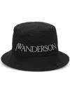 Jw Anderson Logo-embroidered Tonal-stitching Bucket Hat In Black