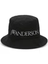 Jw Anderson Logo-embroidered Tonal-stitching Bucket Hat In Black