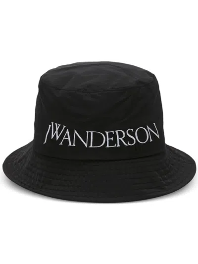 JW ANDERSON LOGO-EMBROIDERED TONAL-STITCHING BUCKET HAT