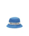 Jw Anderson Logo-embroidered Tonal-stitching Bucket Hat In Blue