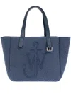 Jw Anderson Belt Tote Blue Boiled Wool Shoulder Bag In Blue