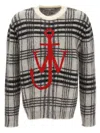 JW ANDERSON J.W. ANDERSON LOGO EMBROIDERY CHECK SWEATER