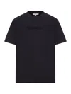 Jw Anderson Black Crewneck T-shirt With Logo Lettering Embroidery On The Front In Cotton Man In Black