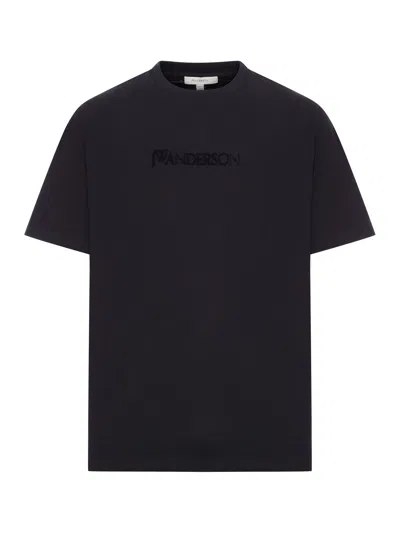 Jw Anderson Logo Embroidery T-shirt In Black