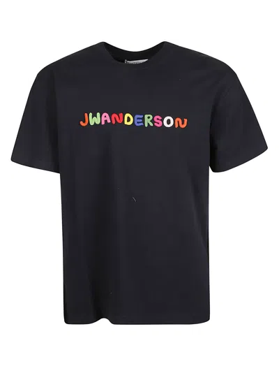 Jw Anderson J.w. Anderson Logo Embroidery T-shirt In Navy