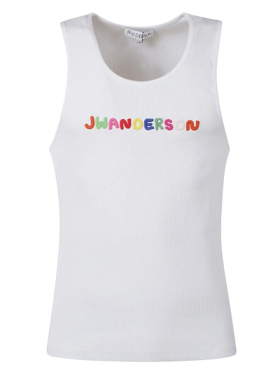 Jw Anderson White Embroidered Tank Top