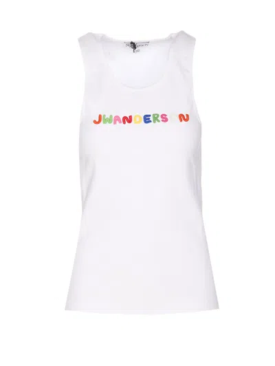 Jw Anderson J.w. Anderson Logo Embroidery Tank Top In White