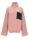 Jw Anderson Logo Embroidery Two-color Sweater In Multicolor