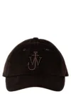 Jw Anderson Anchor-logo Corduroy Baseball Cap In Dark Brown