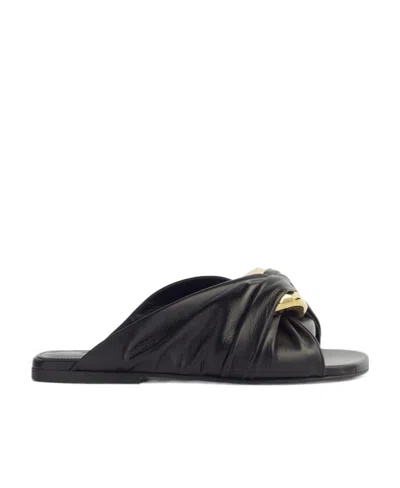 Jw Anderson Logo Flat Bottom Flip-flop In Black