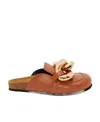 Jw Anderson Chunky Leather Chain Slide Mules In Brown