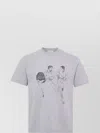 Jw Anderson Mens Mid Grey Melange Cafe Scene Crewneck Cotton-jersey T-shirt In Multi