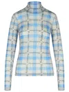 Jw Anderson J. W. Anderson Fitted Turtleneck With All-over Logo Print In Blue