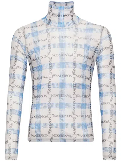 JW ANDERSON LOGO GRID-PRINT T-SHIRT