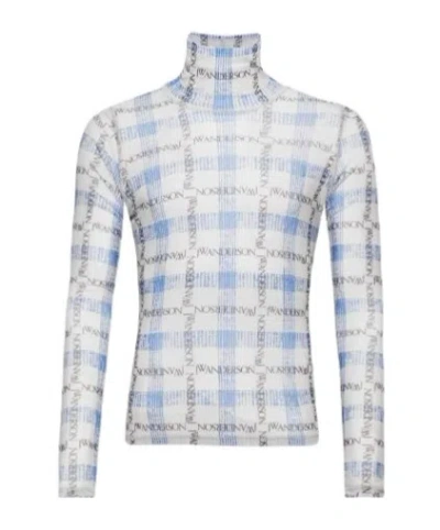 JW ANDERSON LOGO GRID-PRINT T-SHIRT
