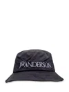 Jw Anderson Logo-embroidered Tonal-stitching Bucket Hat In Black
