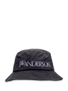 Jw Anderson Logo-embroidered Tonal-stitching Bucket Hat In Black