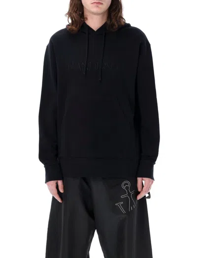 Jw Anderson Logo Hoodie In Black