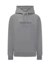 Jw Anderson Hooded Sweatshirt Drawstring Ribbed Cuffs Kangaroo Pocket In Gray