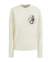 Jw Anderson Graphic Print Wool Crew Neck Sweater In White