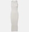 Jw Anderson J.w. Anderson Anchor Embroidery Twisted Strap Dress In Light Grey Melange