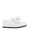 Jw Anderson White Shearling Chain Loafers In White