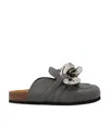 Jw Anderson Chain-detail Leather Loafers In Gray