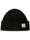 Jw Anderson Logo Patch Beanie In Black