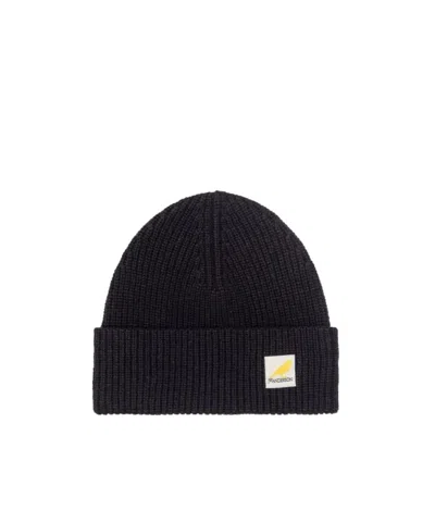 Jw Anderson Logo Patch Beanie In Black
