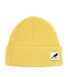 Jw Anderson Logo-patch Knit Beanie In Yellow