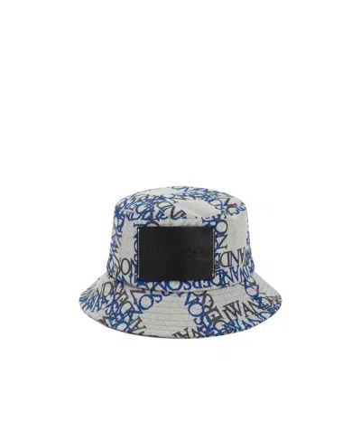 Jw Anderson Logo-patch Bucket Hat In Blue