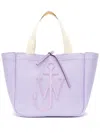 Jw Anderson Logo-patch Canvas Tote Bag In 紫色