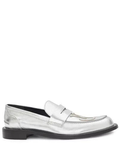 Jw Anderson Mokassins Mit Logo-patch In Silver