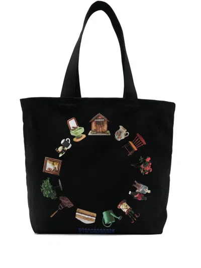 Jw Anderson Logo-patch Tote Bag In Black