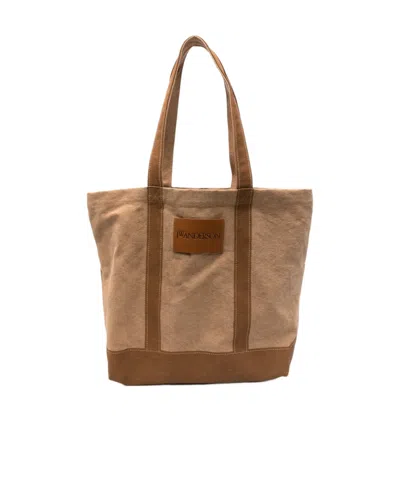 Jw Anderson Logo-patch Tote Bag In Brown