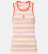Jw Anderson Multicolor Contrast Trim Striped Tank Top In Pink/multi