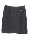 Jw Anderson Cable-knit Wool And Cotton-blend Miniskirt In Gray