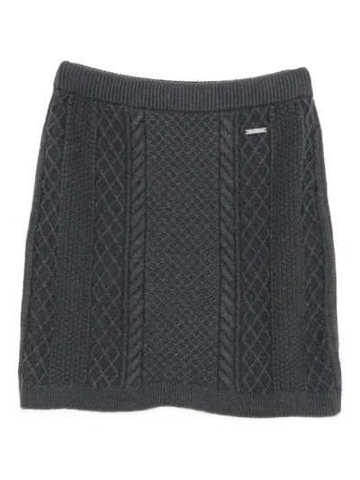 JW ANDERSON LOGO-PLAQUE CABLE-KNIT MINI SKIRT