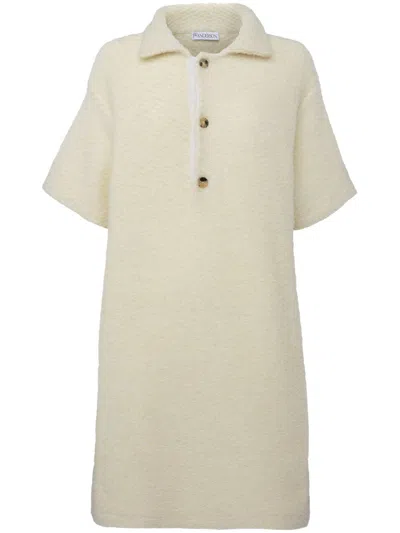 Jw Anderson Strickkleid Mit Logo-schild In Yellow