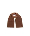 Jw Anderson Logo-plaque Knitted Scarf In Brown