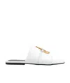 Jw Anderson Anchor Logo Leather Slides In White