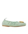 Jw Anderson Green Jwa Puller Leather Ballerina Flats In Gray