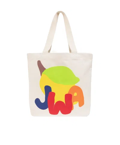 Jw Anderson Logo-print Cotton Tote Bag In Multicolor