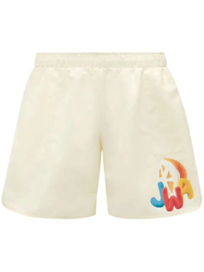 Jw Anderson Badeshorts Mit Logo-print In White