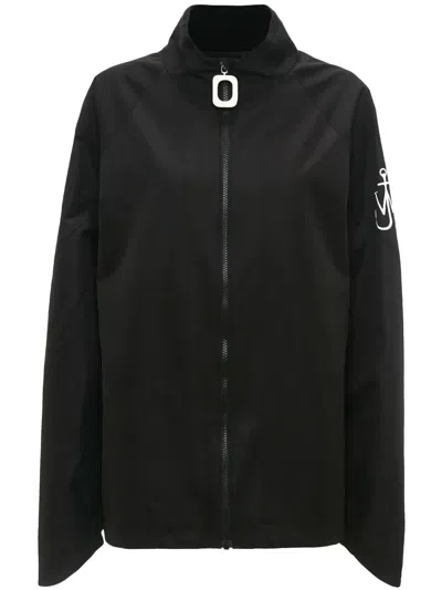 Jw Anderson Logo-print High-neck Jacket In Black