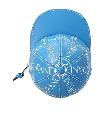 Jw Anderson Logo-print Midi Cap Bag In Blue