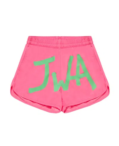 Jw Anderson Logo-print Swim Shorts In Pink
