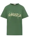 Jw Anderson Logo Printed T-shirt In Green